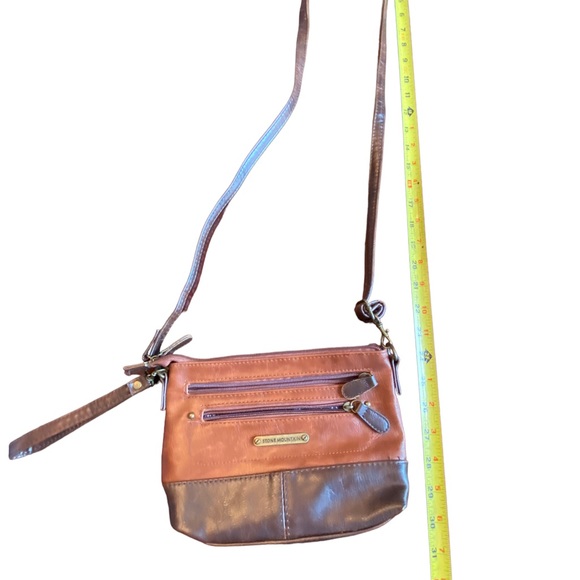Stone Mountain 2 Tone Brown Convertible Crossbody Purse - Picture 9 of 10